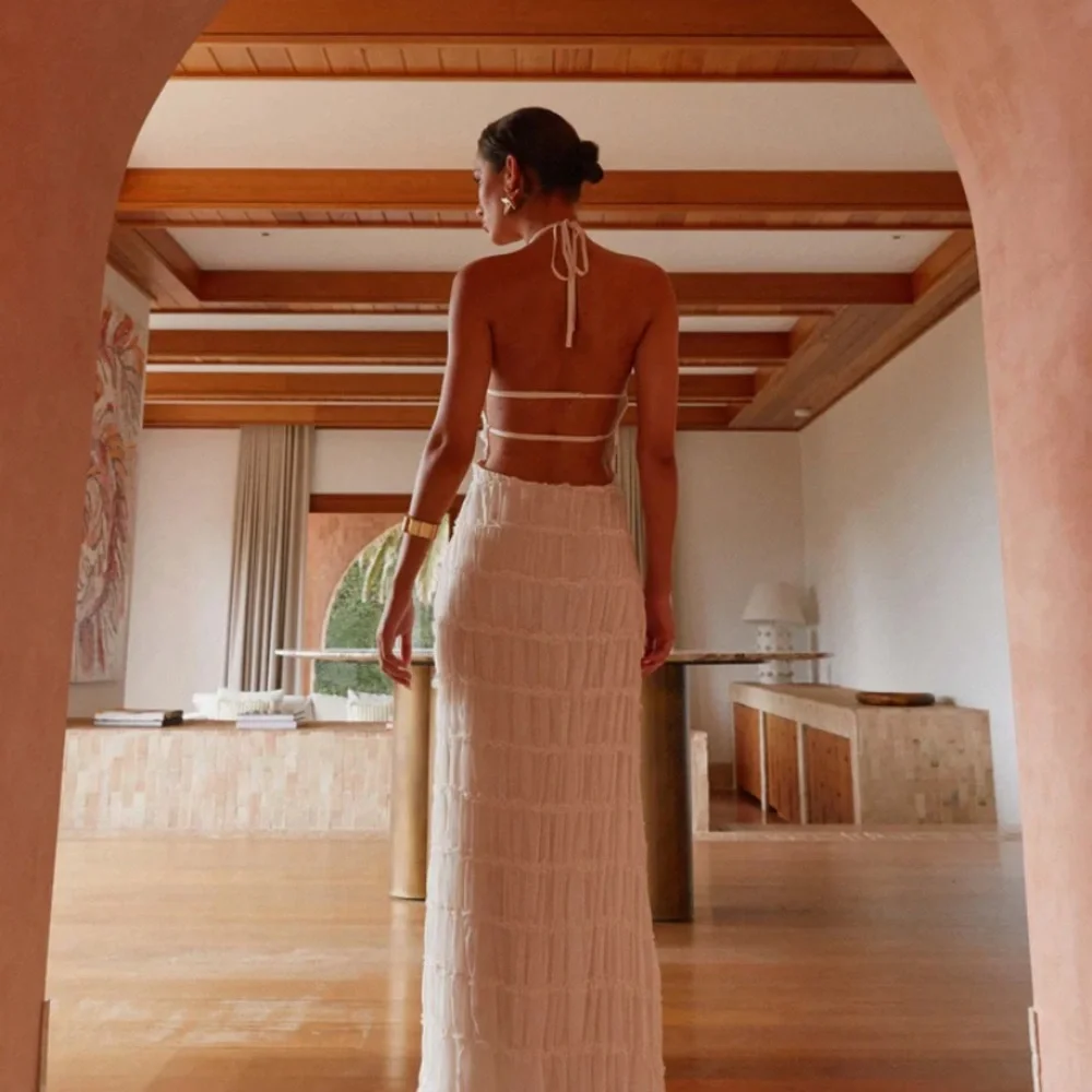 Peppermayo Ivory Strapless Halter Maxi Dress - Picture 2 of 8